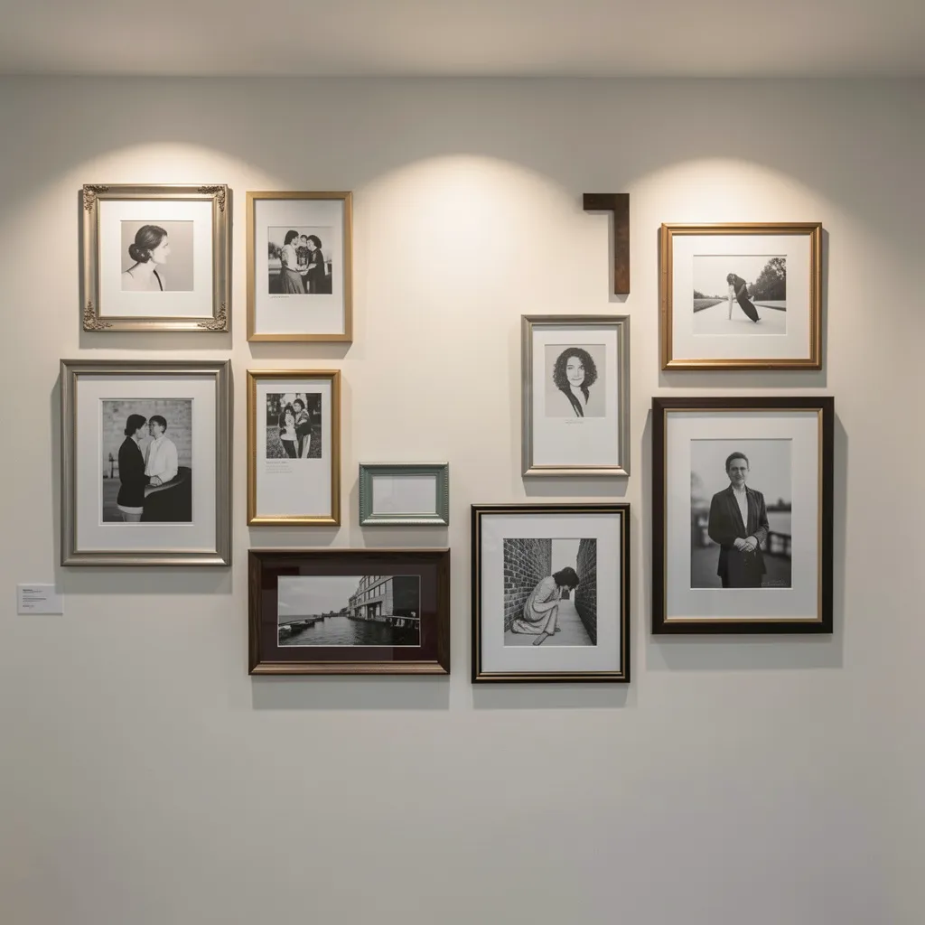 Balanced salon wall arrangement