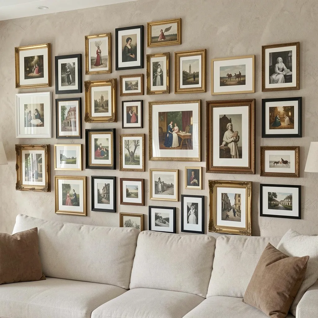 Mixed vintage and modern frames